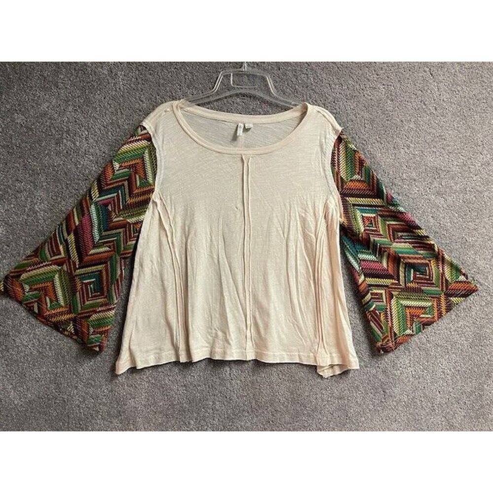 90s Y2K Top Womens Medium Bell Sleeves Southwestern Fairy Grunge Hippie Boho
